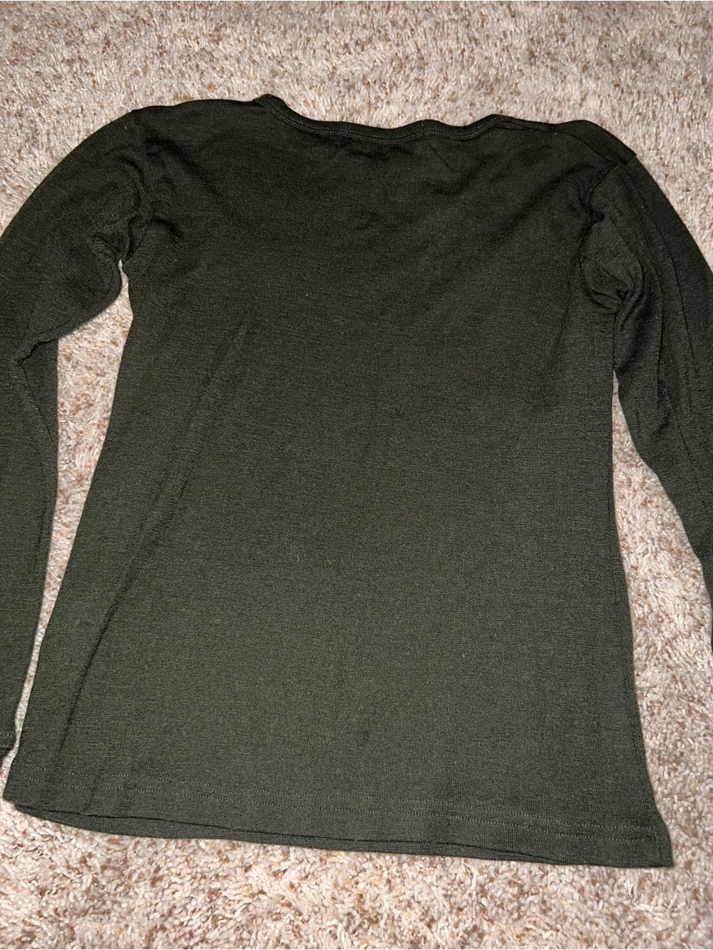 Classic green Long-Sleeve kids Top 100% Wool - Picture 7 of 7